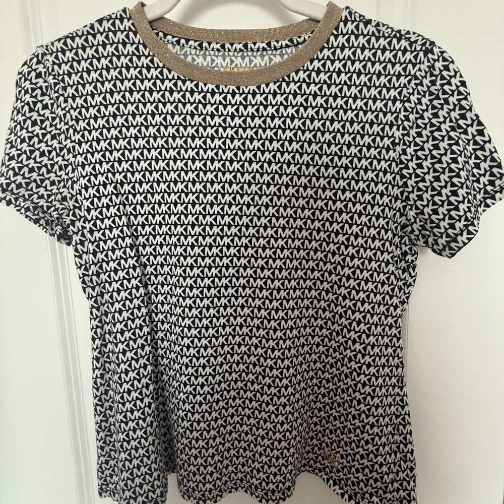 MICHAEL Michael Kors Black and White Monogram Tee